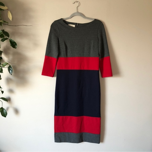Hobbs London colorblock midi dress 4 - Picture 2 of 10